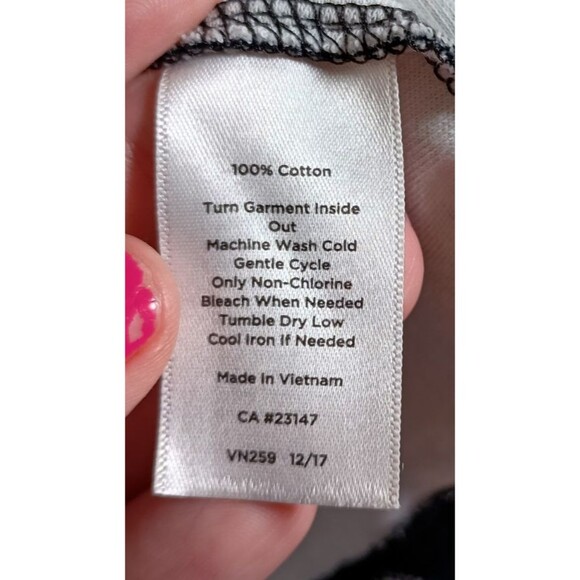 Talbots Black White Cotton Floral Border Print Shift Dress Size Medium Petite - Picture 8 of 8